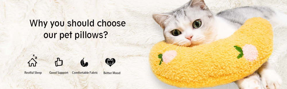 Cat Pillow, Small Pillow for Cat, Cat Blankets for Indoor, Pet Toy, Small Banana Donut Bed for Pets, Little Pillow for Cats No Heating Pad, Real Littles Fluffy Kittens Accessories for Pet Calming