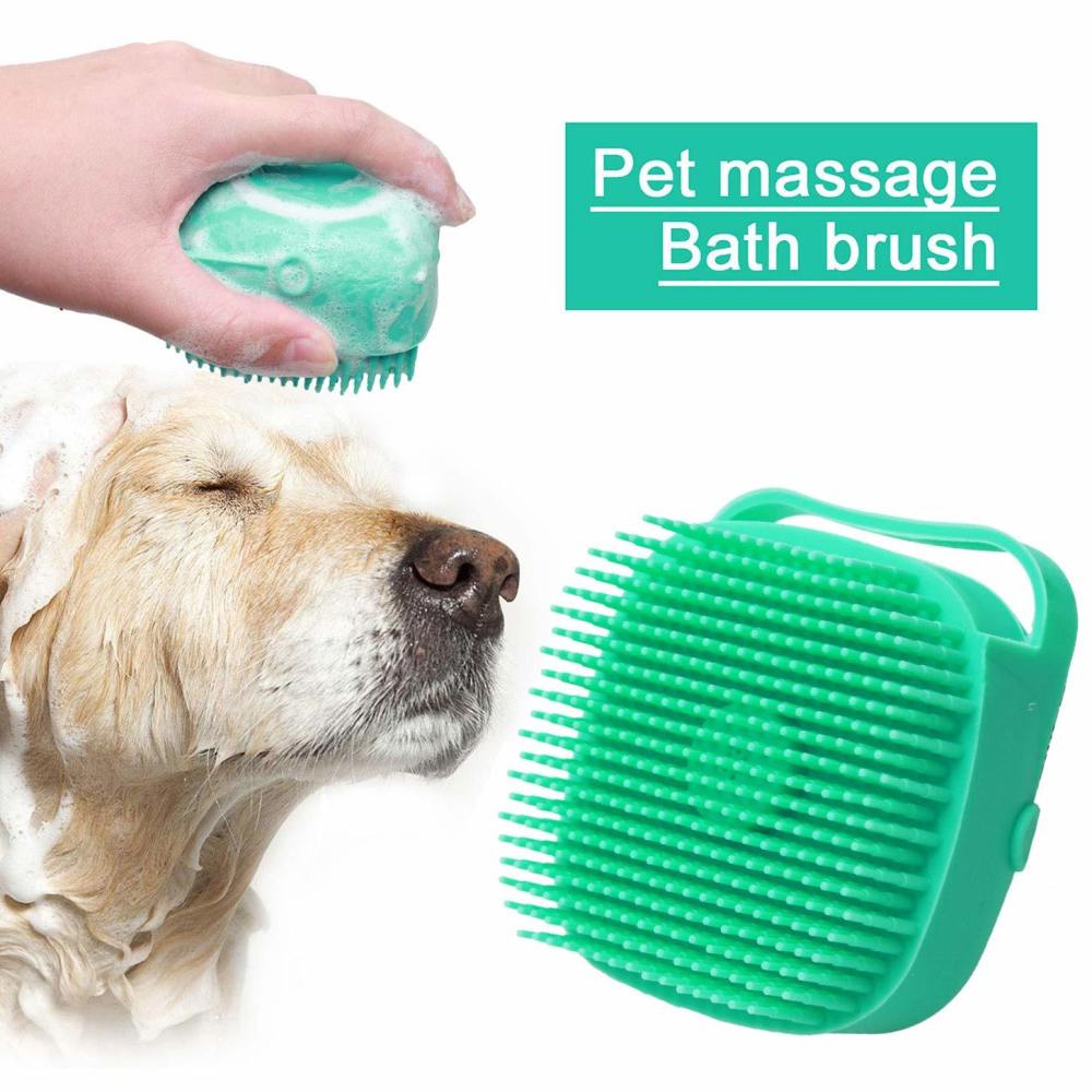 pet massage hair removal brush  Cat Massage Comb Grooming Scrubber Shower Brush For Bathing Short Hair Soft Silicone Brushes