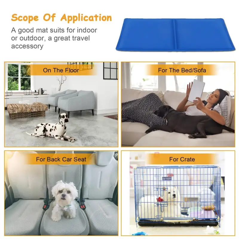 Pet Dog Cooling Mat Pressure Activated Gel Self Cooling Mat Pad Pet Cooling Bed Mats Portable Pet Cooling Mat L Size