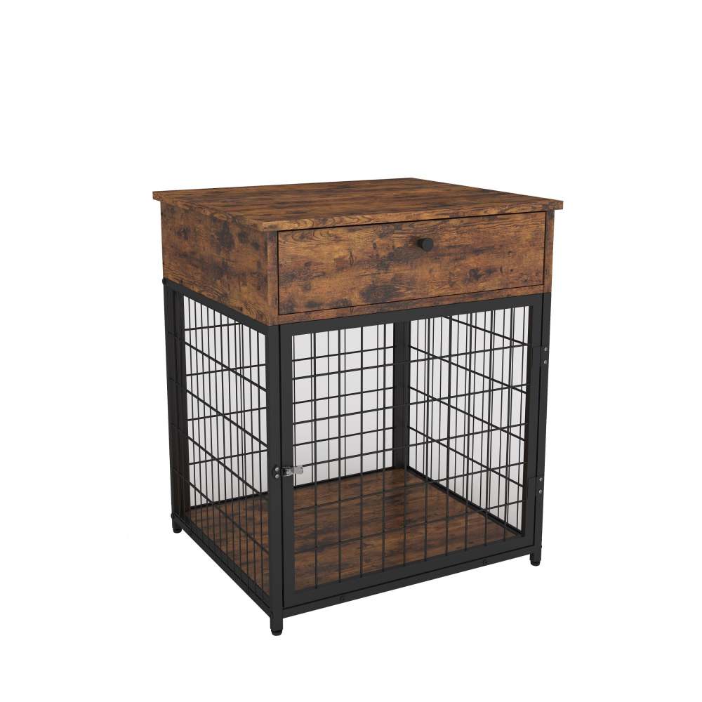 JHX Furniture Dog Crates for small dogs Wooden Dog Kennel Dog Crate End Table; Nightstand(Rustic Brown)