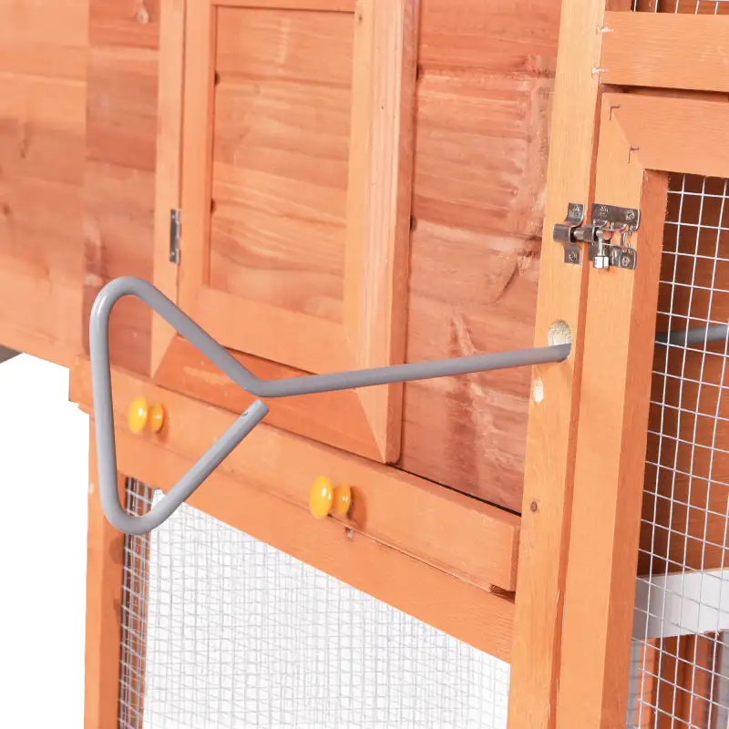 Wooden Chicken Coop;  Large Wooden Outdoor Hen Cage Hen House;  Outdoor Rabbit Hutch Large Bunny Cage;  Bunny Hutch with Ventilation Door;  Removable Ramp Garden Backyard Pet House Chicken Nesting Box