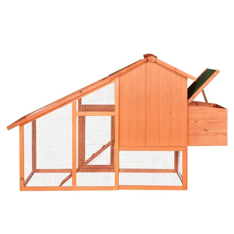 Wooden Chicken Coop;  Large Wooden Outdoor Hen Cage Hen House;  Outdoor Rabbit Hutch Large Bunny Cage;  Bunny Hutch with Ventilation Door;  Removable Ramp Garden Backyard Pet House Chicken Nesting Box