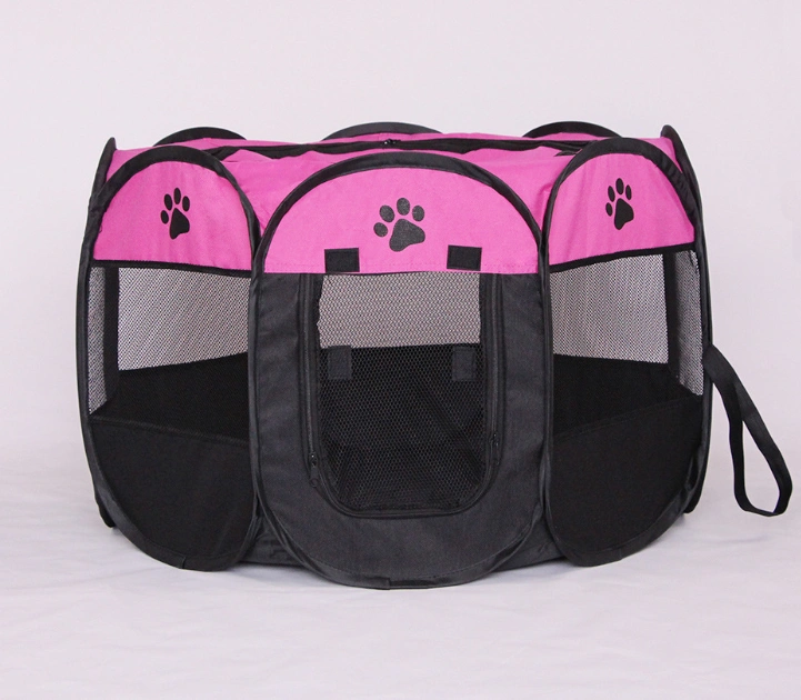 Fast folding octagonal pet fence; 600D Oxford cloth; waterproof and catching cat; dog cage; pet cage