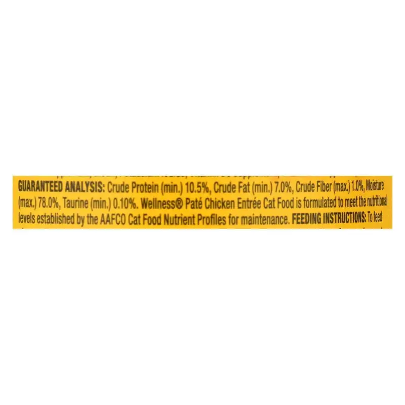 Wellness Pet Products Cat Food - Chicken Recipe - Case of 24 - 3 oz.