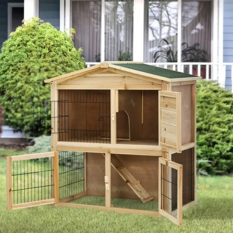 Wooden Pet House 35 Inch Wooden Chicken Coop With Ramp