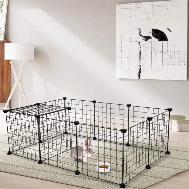 Pet Playpen, Small Animal Cage Indoor Portable Metal Wire Yard Fence for Small Animals, Guinea Pigs, Rabbits Kennel Crate Fence Tent YF