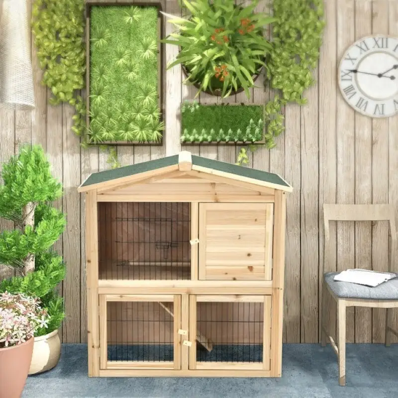 Wooden Pet House 35 Inch Wooden Chicken Coop With Ramp