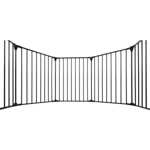 152" Adjustable Safety Gate 6 Panel Play Yard Metal Doorways Fireplace Fence Christmas Tree Fence Gate for House Stairs Gate for Child/Toddler/ Pet/Dog