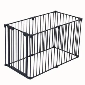 152" Adjustable Safety Gate 6 Panel Play Yard Metal Doorways Fireplace Fence Christmas Tree Fence Gate for House Stairs Gate for Child/Toddler/ Pet/Dog