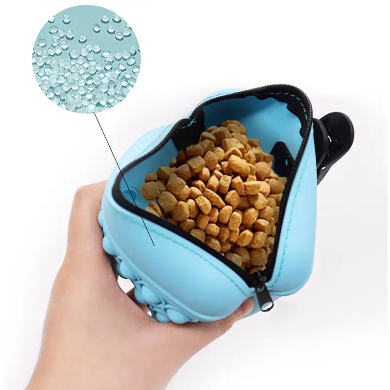 Bag Silicone Feed Dogs Treat Pouch Pet Training Bag Bundle Pocket Waist Pack Pet Portable Dog Training Waist Bag Treat Snack Bait Dogs Soft Washable Outdoor Feed Storage Pouch Food Reward Silica Bags