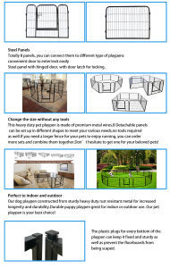 High Quality Wholesale Cheap Best Large Indoor Metal Puppy Dog Run Fence / Iron Pet Dog Playpen