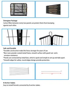 High Quality Wholesale Cheap Best Large Indoor Metal Puppy Dog Run Fence / Iron Pet Dog Playpen