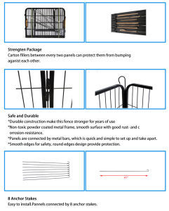 High Quality Wholesale Cheap Best Large Indoor Metal Puppy Dog Run Fence / Iron Pet Dog Playpen