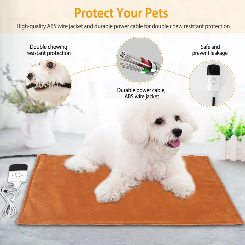 Pet Heating Pad Waterproof Electric Heating Mat Warming Blanket with 9 Heating Modes