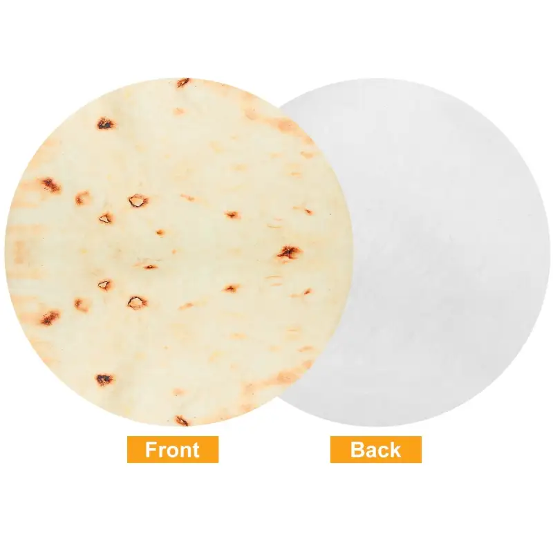Burrito Tortilla Throw Blanket Pancake Wrap Blanket Soft Round Swaddle for Adults Kids Baby Pets