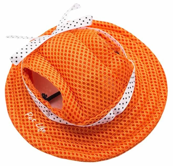 Pet Life 'Sea Spot Sun' Uv Protectant Adjustable Fashion Mesh Brimmed Dog Hat Cap