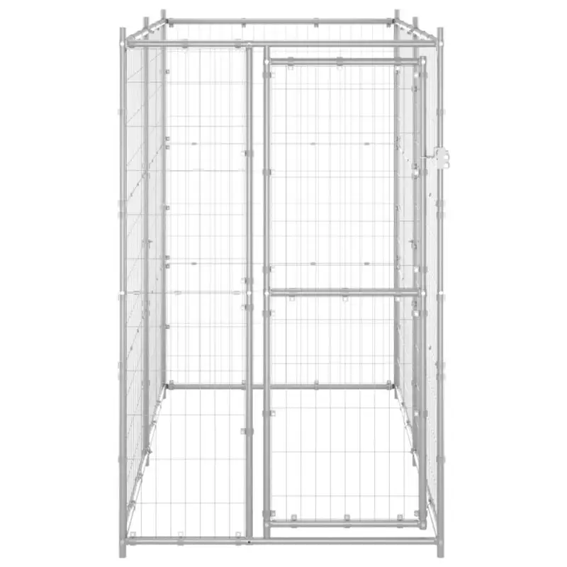 Outdoor Dog Kennel Galvanized Steel 43.3"x86.6"x70.9"