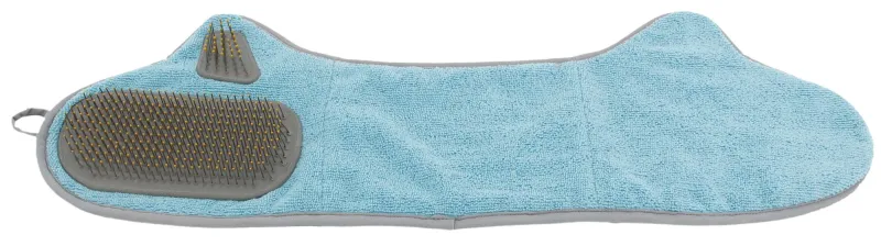 Pet Life 'Bryer' 2-in-1 Hand-Inserted Microfiber Pet Grooming Towel and Brush