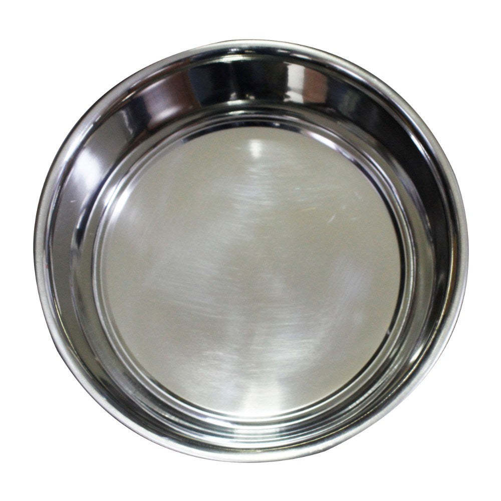 Stainless Steel Pet Bowl with Anti Skid Rubber Base and Dog Design; Gray and Black