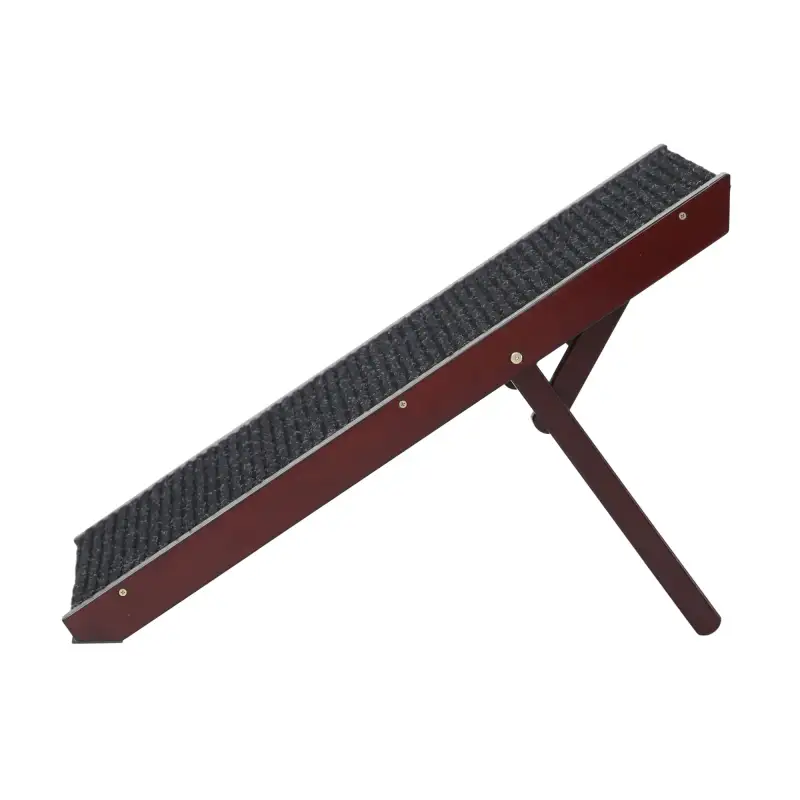 Adjustable Pet Ramp;  Folding Portable Wooden Dog Cat Ramp;  Non-Slip Paw Traction Mat Dog Step for Car;  SUV;  Bed;  Couch;  Adjustable Height from 10" to 19"
