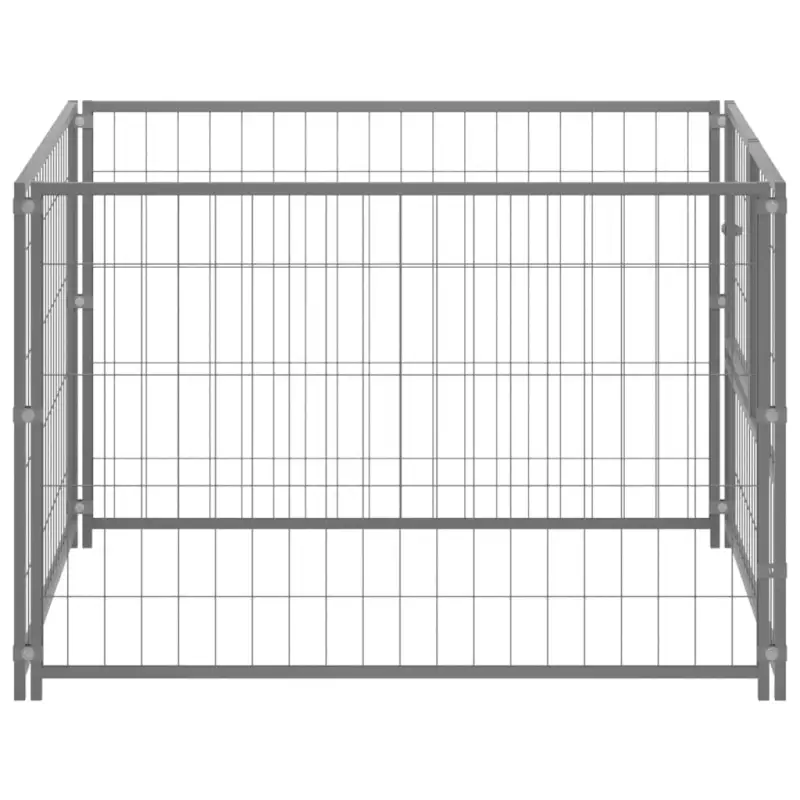 Dog Kennel Silver 39.4"x39.4"x27.6" Steel