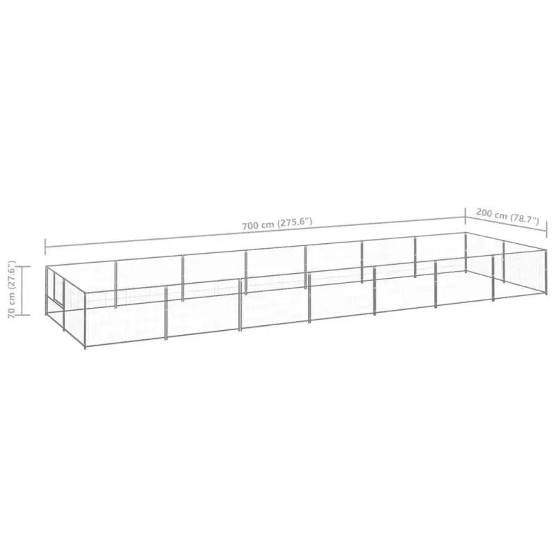 Dog Kennel Silver 150.7 ft² Steel