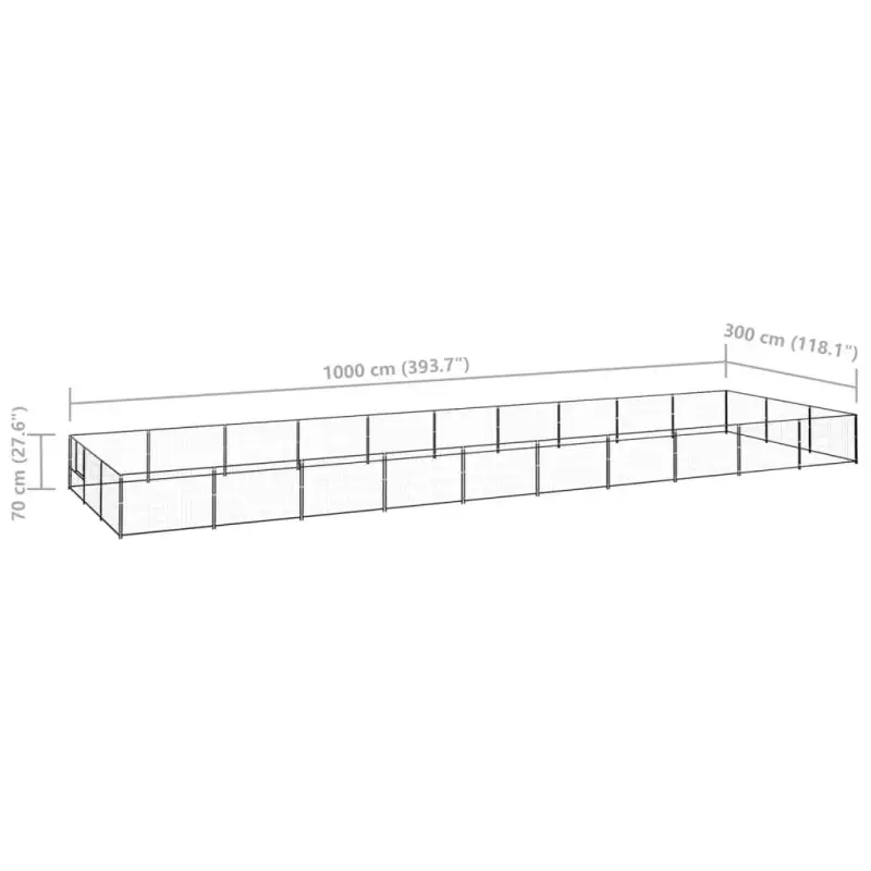 Dog Kennel Black 322.9 ft² Steel