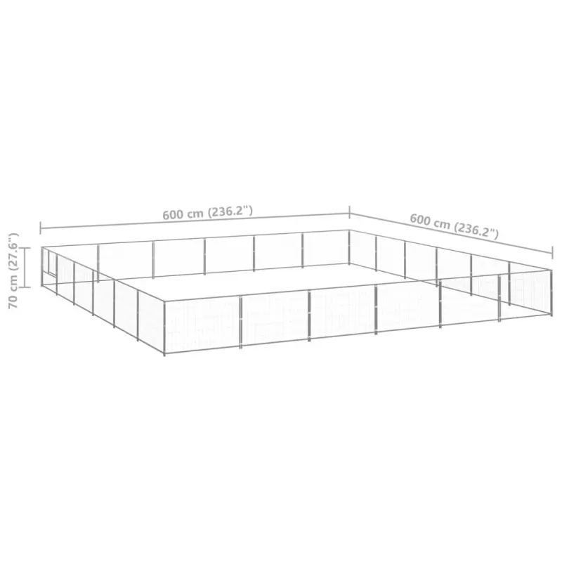 Dog Kennel Silver 387.5 ft² Steel
