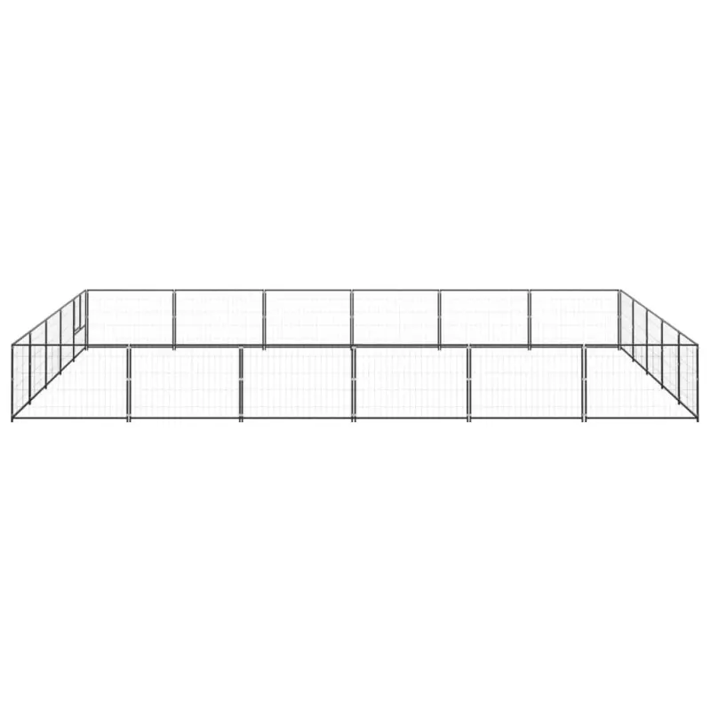 Dog Kennel Black 322.9 ft² Steel