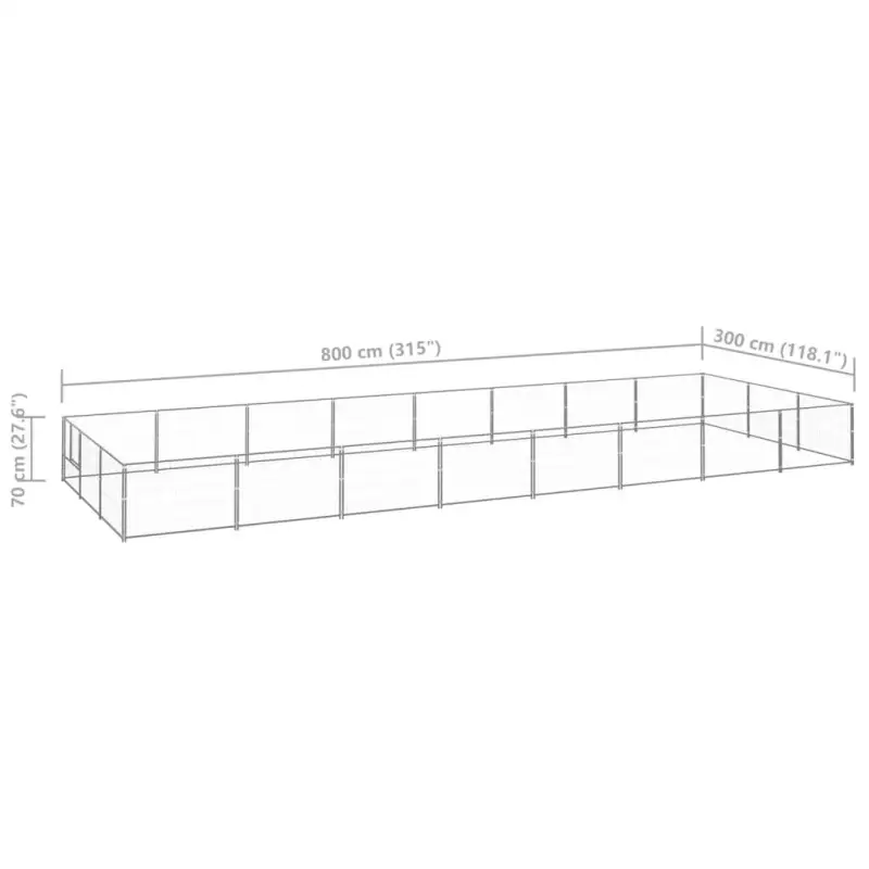 Dog Kennel Silver 258.3 ft² Steel