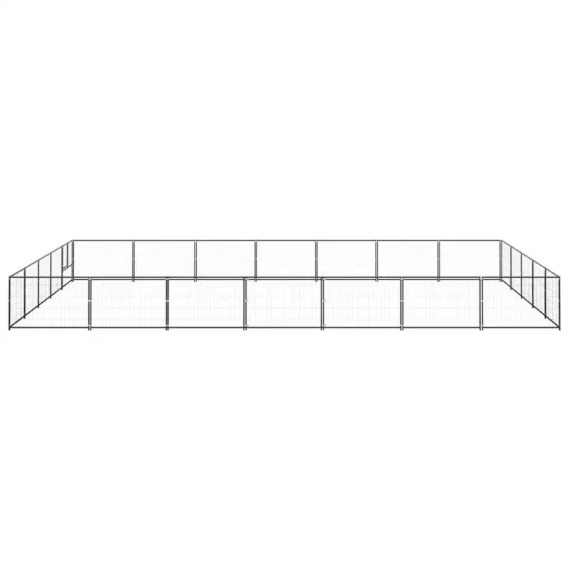 Dog Kennel Black 376.7 ft² Steel