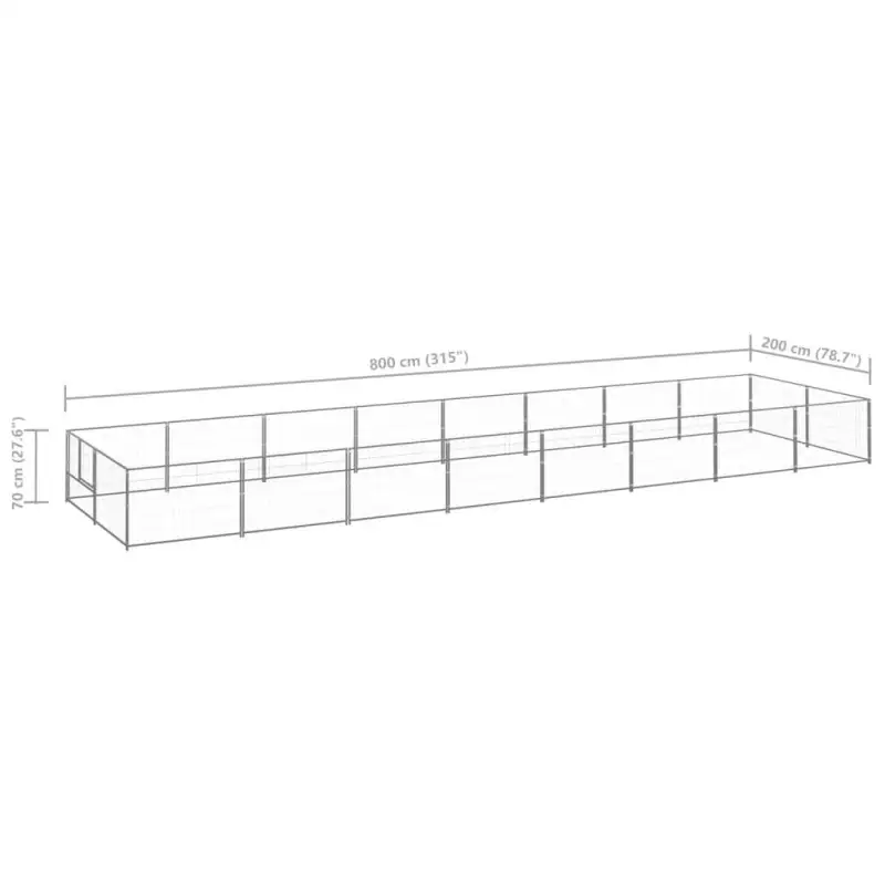 Dog Kennel Silver 172.2 ft² Steel