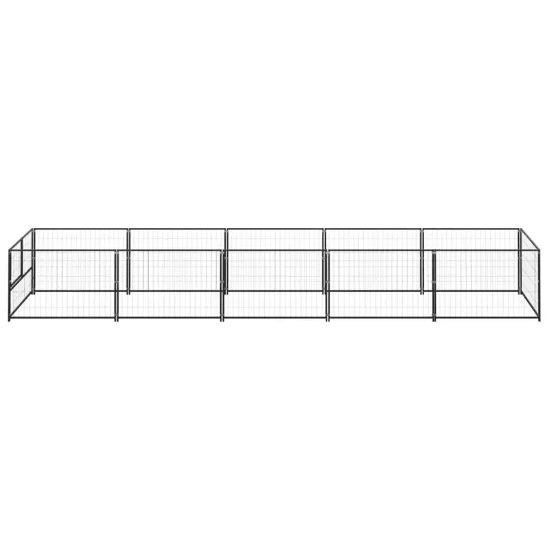 Dog Kennel Black 53.8 ft² Steel