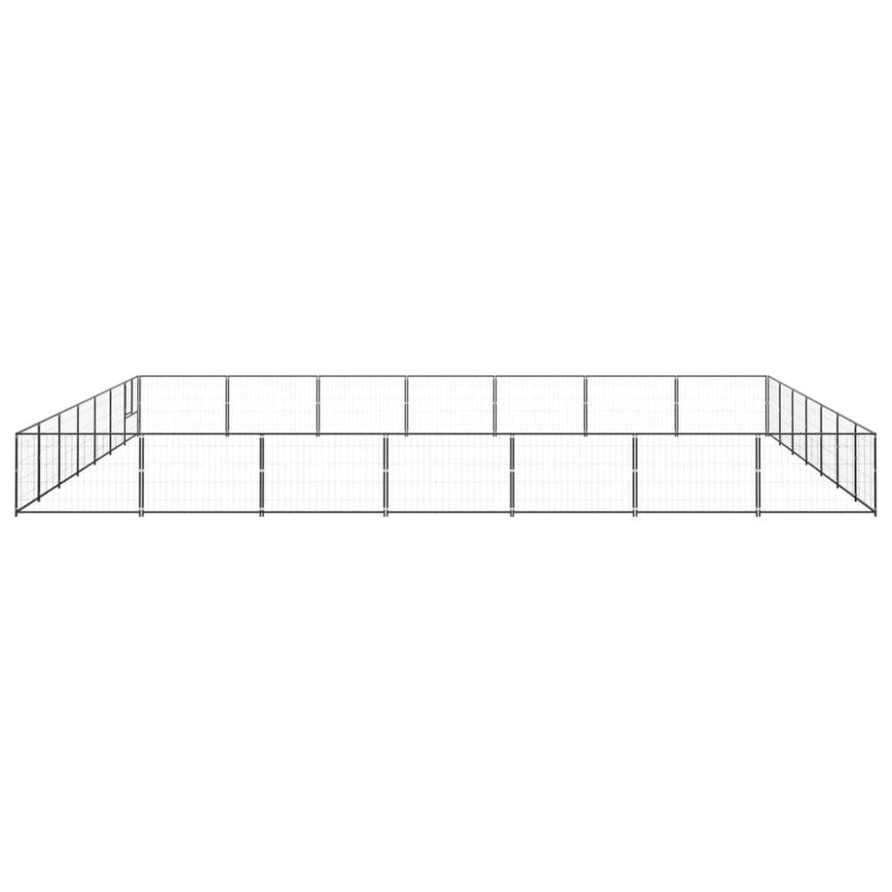 Dog Kennel Black 527.4 ft² Steel
