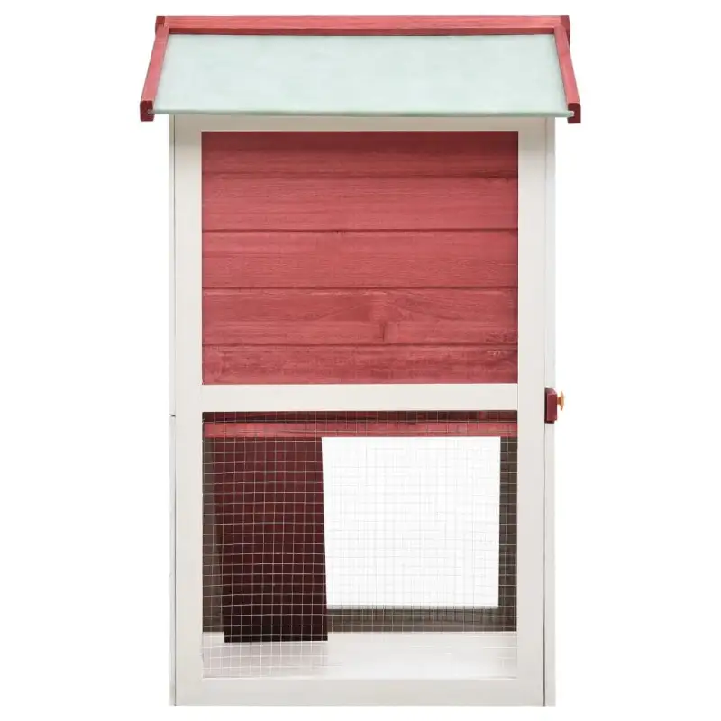 Outdoor Rabbit Hutch 3 Doors Red Wood