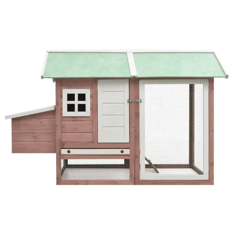Chicken Cage Mocha 66.9"x31.9"x43.3" Solid Pine & Fir Wood