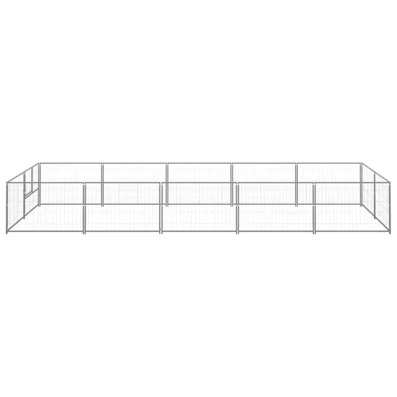 Dog Kennel Silver 107.6 ft² Steel