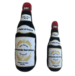 Wine Bottle Squeaky Dog Plush Toy (Bark'gundy Red Whine)