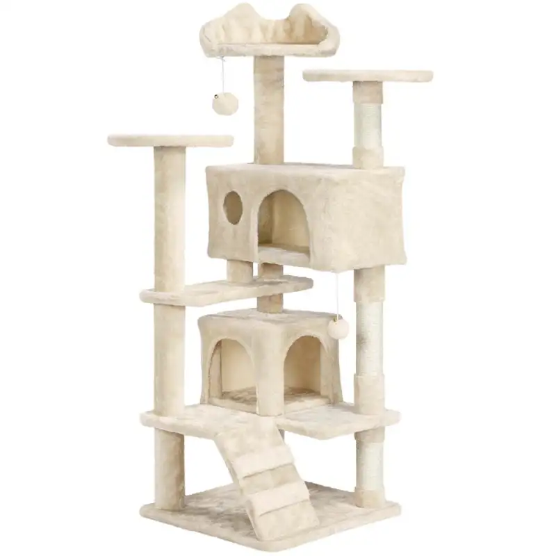 SmileMart 54.5\\\\\\\\\\\\\\\" Double Condo Cat Tree with Scratching Post Tower