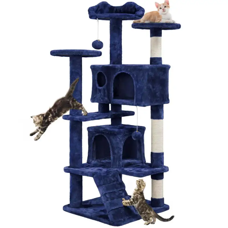 SmileMart 54.5\\\\\\\\\\\\\\\" Double Condo Cat Tree with Scratching Post Tower