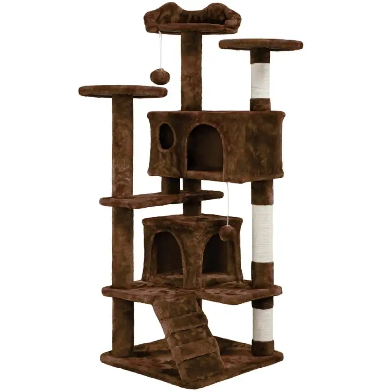 SmileMart 54.5\\\\\\\\\\\\\\\" Double Condo Cat Tree with Scratching Post Tower