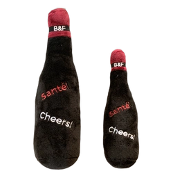 Wine Bottle Squeaky Dog Plush Toy (Bark'gundy Red Whine)