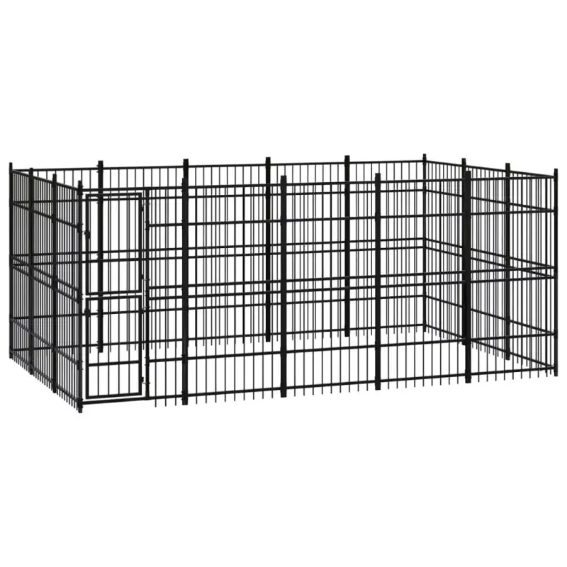 Outdoor Dog Kennel Steel 148.8 ft²