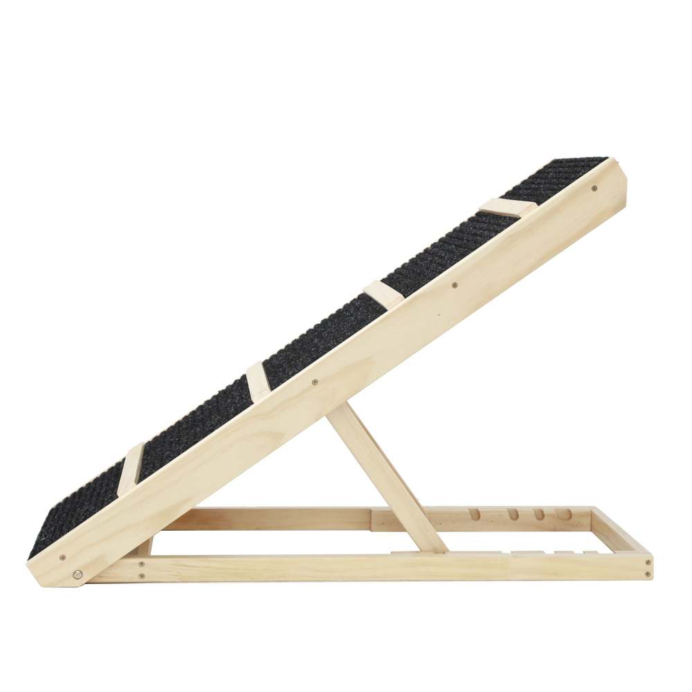 Tall Adjustable Pet Ramp; Folding Portable Wooden Dog Cat Ramp; Non-Slip Paw Traction Surface Dog Step for Car; SUV; Bed; Couch; Adjustable Height from 9.3" to 24"