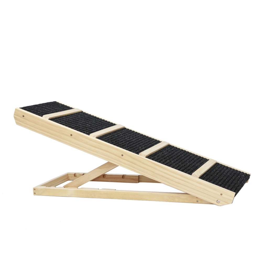 Tall Adjustable Pet Ramp; Folding Portable Wooden Dog Cat Ramp; Non-Slip Paw Traction Surface Dog Step for Car; SUV; Bed; Couch; Adjustable Height from 9.3" to 24"
