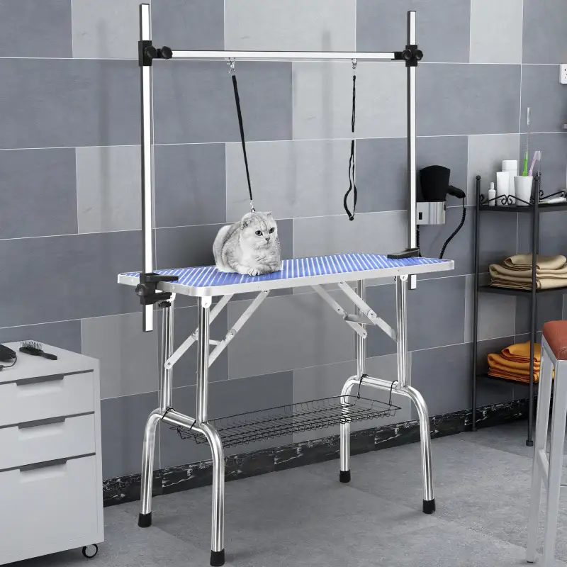 Professional Dog Pet Grooming Table Large Adjustable Heavy Duty Portable w/Arm & Noose & Mesh Tray