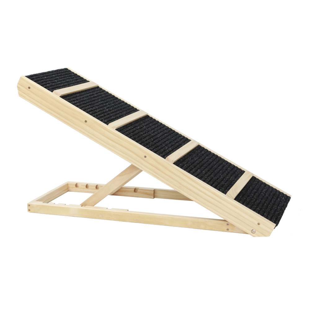Tall Adjustable Pet Ramp; Folding Portable Wooden Dog Cat Ramp; Non-Slip Paw Traction Surface Dog Step for Car; SUV; Bed; Couch; Adjustable Height from 9.3" to 24"
