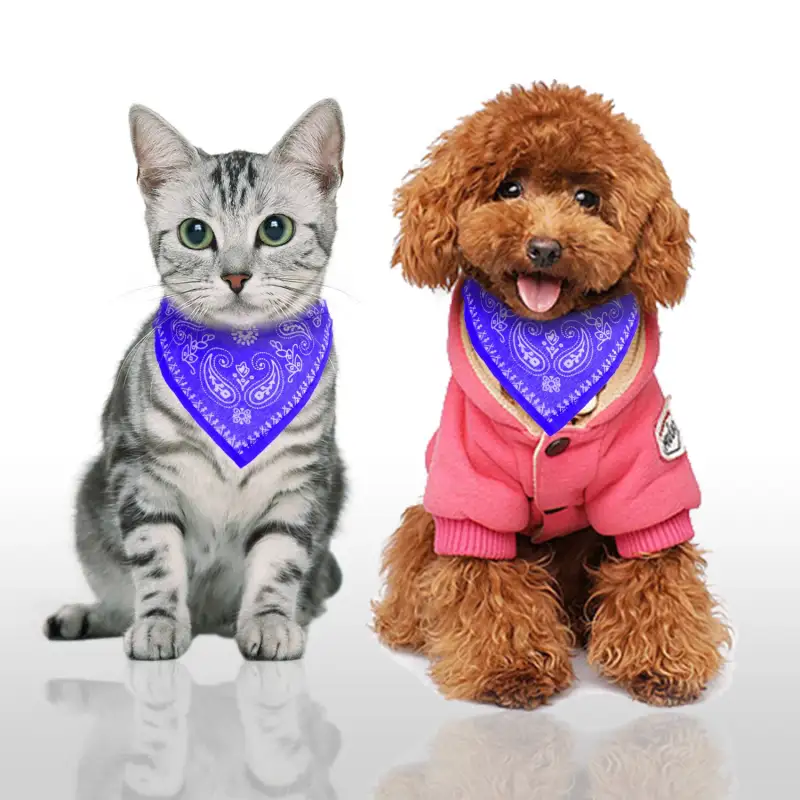 Adjustable Bandana Leather Pet Collar Triangle Scarf