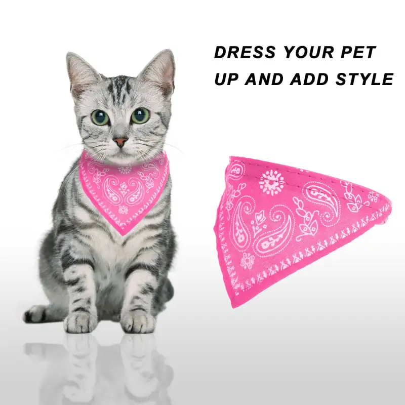 Adjustable Bandana Leather Pet Collar Triangle Scarf