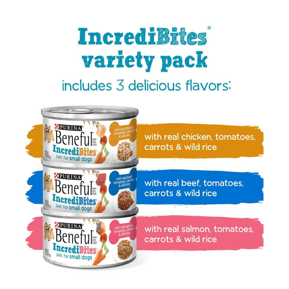 Purina Beneful Incredibites Wet Dog Food for Small Dogs 3 oz Cans (30 Pack)